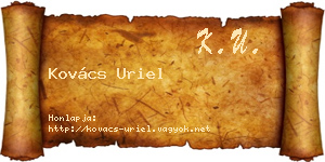 Kovács Uriel névjegykártya